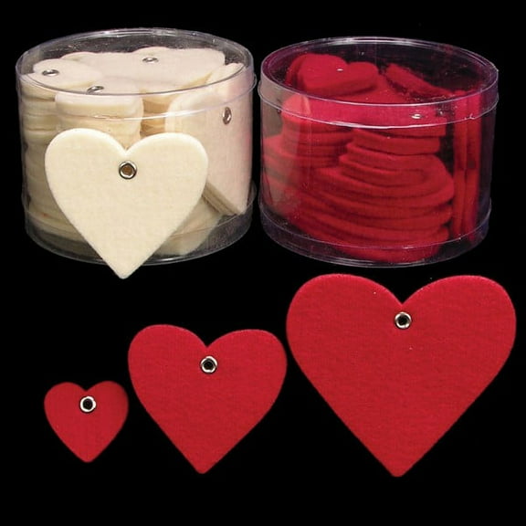 Club Pack of 144 Ivory Fuzzy Felt Birthday Hearts 3"