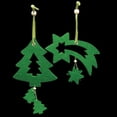 thumbnail image 1 of Club Pack of 18 Brilliant Green Tree And Shooting Star Felt Ornaments, 1 of 2