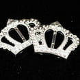 thumbnail image 1 of The Ribbon People Club Pack of 200 Silver Faux Rhinestone Crown Slip-On Crafting Accessory 1.75", 1 of 1