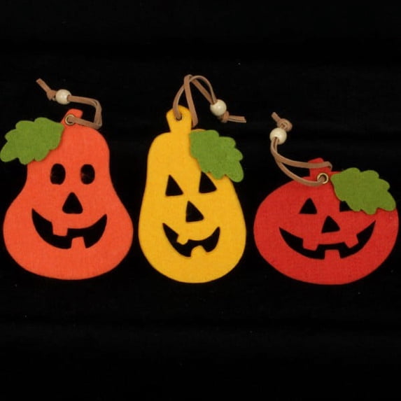Club Pack of 54 Jack-O-Lantern & Leaf Fall Color Felt Ornaments