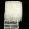 thumbnail image 1 of The Ribbon People Cream White Solid and Sheer Check Wired Craft Ribbon 3" x 27 Yards, 1 of 2