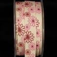 thumbnail image 1 of The Ribbon People Cream White and Pink Floral Wired Craft Ribbon 0.5" x 54 Yards, 1 of 2