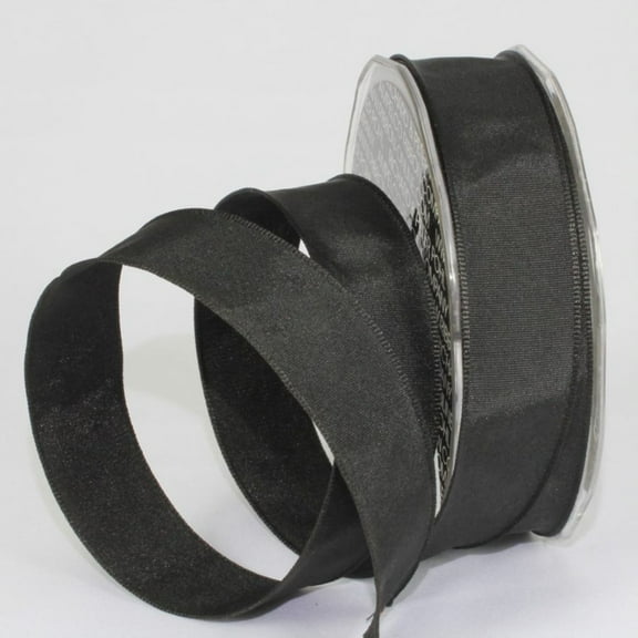 The Ribbon People Ebony Black Solid Wired Craft Ribbon 1" x 54 Yards