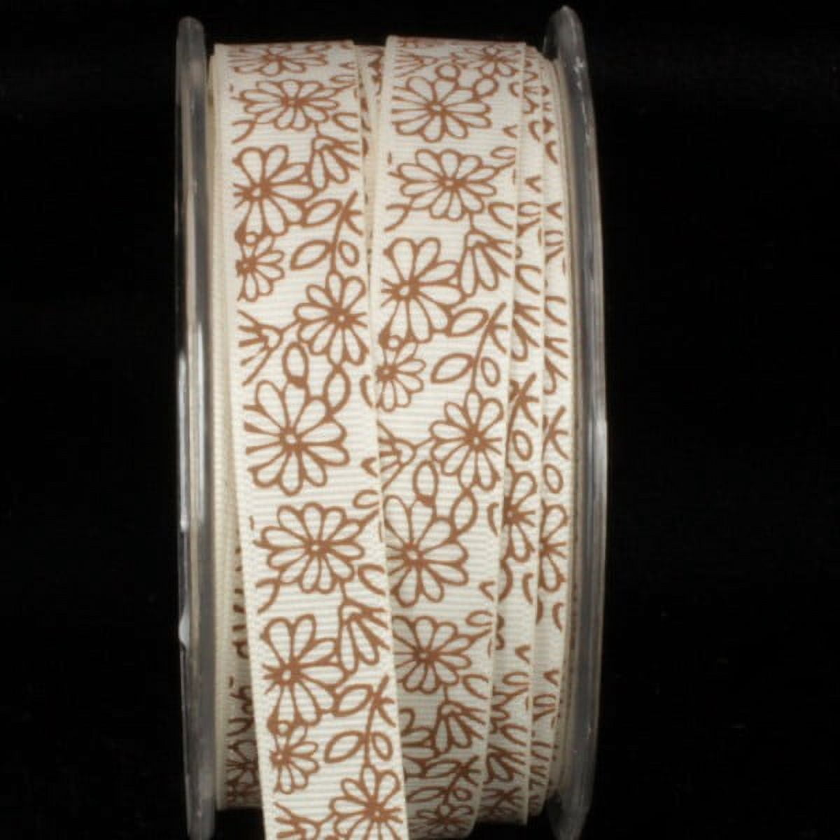 The Ribbon People Elegant Ivory Inga's Print Craft Ribbon 0.5