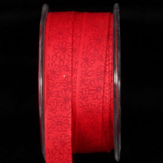 The Ribbon People Elegant Red Inga's Print Craft Ribbon 0.5" x 108 Yards