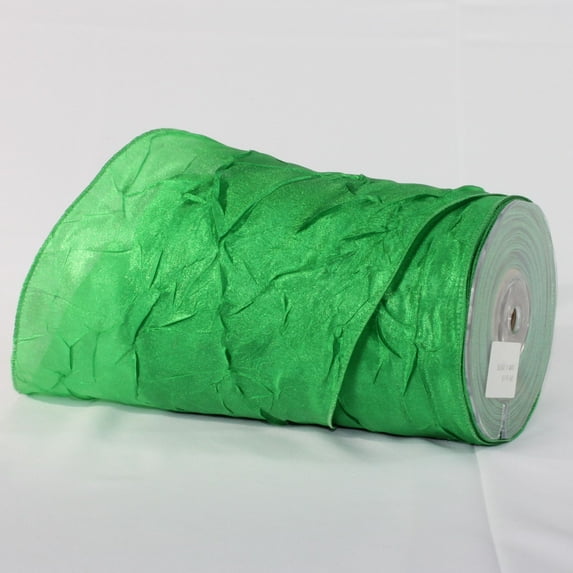 The Ribbon People Emerald Green Crinkled Wired Craft Ribbon 6" x 27 Yards