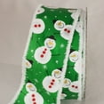 thumbnail image 1 of The Ribbon People Emerald Green and White Snowman Wired Craft Ribbon 2.5" x 40 Yards, 1 of 2