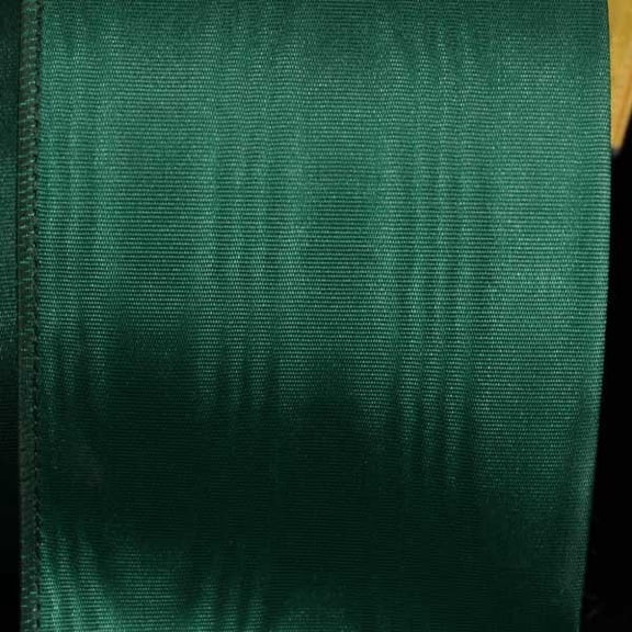 The Ribbon People Forest Green Solid Moire Wired Craft Ribbon 2.5" x 40 Yards