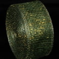thumbnail image 1 of The Ribbon People Forest Green and Gold Wired Sinamay Abacá Fiber Ribbon 2" x 64 Yards, 1 of 2