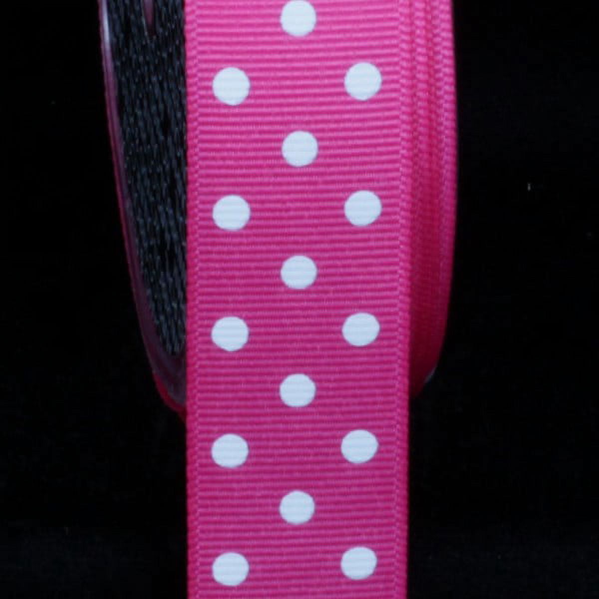 The Ribbon People Fuchsia Pink and White Polka Dotted Grosgrain Craft ...