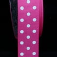 thumbnail image 1 of The Ribbon People Fuchsia Pink and White Polka Dotted Grosgrain Craft Ribbon 1" x 88 Yards, 1 of 2
