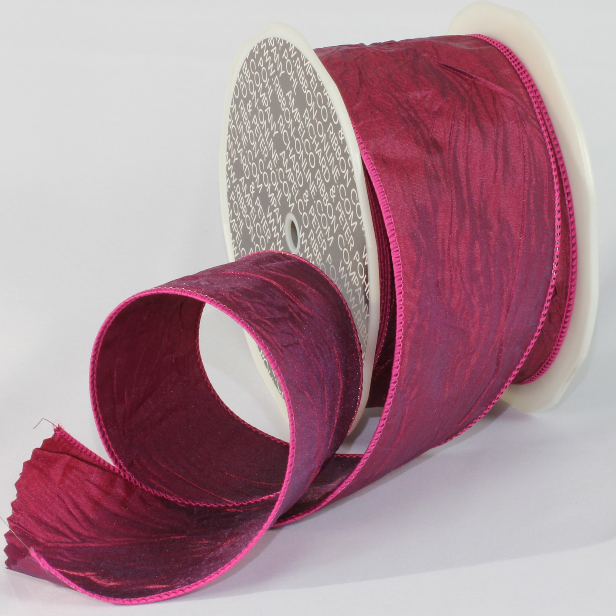 Red Creat Ribbon The Ribbon People Fuchsia Red Crinkled Satin Silk Wired Craft Ribbon 3 ...