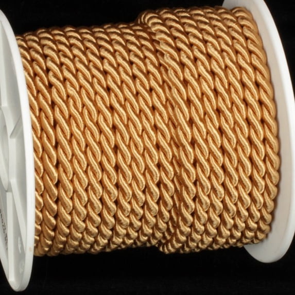 Gold Braided Cording Wired Craft Ribbon 0.25" x 27 Yards