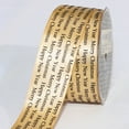 thumbnail image 1 of Gold Colored "Merry Christmas and Happy New Year" Print Wired Craft Ribbon 1.5" x 54 Yards, 1 of 2