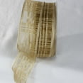 thumbnail image 1 of The Ribbon People Gold Colored Plaid Patterned French Wired Craft Ribbon 1.5" x 25 Yards, 1 of 1