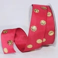 thumbnail image 1 of The Ribbon People Gold Colored Polka Dotted Burgundy Fine Taffeta Wired Craft Ribbon 1.5" x 27 Yards, 1 of 2