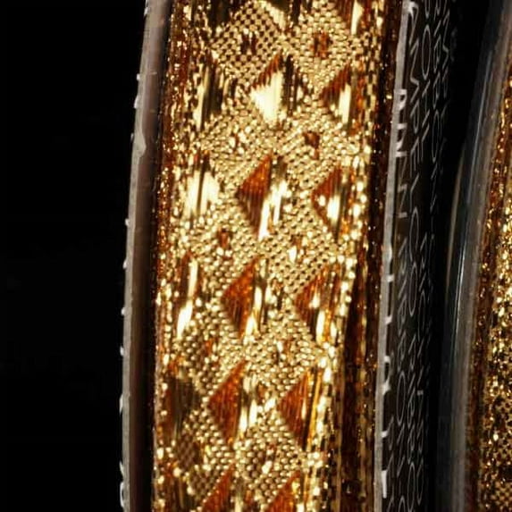The Ribbon People Gold Diamond Lame Woven Wired Craft Ribbon 0.5" x 108 Yards