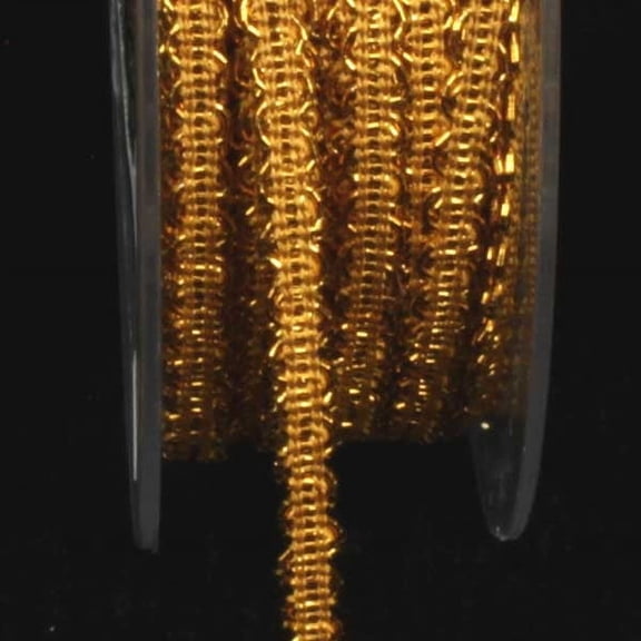 The Ribbon People Gold Metallic Looped Braid Craft Ribbon .25" x 88 Yards