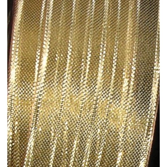 The Ribbon People Gold Striped Sheer Edge Wire Craft Ribbon 1" x 54 Yards