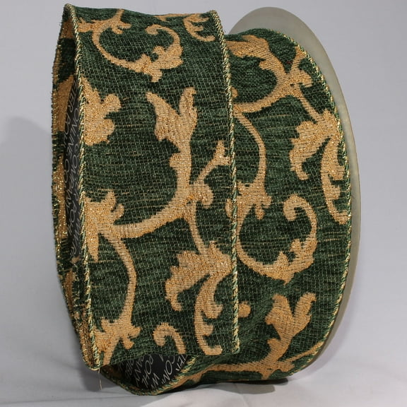 The Ribbon People Gold and Green Frederic Craft Ribbon Trim 4" x 20 Yards