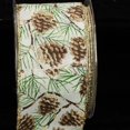 thumbnail image 1 of The Ribbon People Gold and Green Pinecone Christmas Wired Craft Ribbon 2.5" x 40 Yards, 1 of 2
