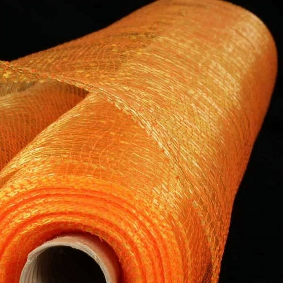 The Ribbon People Gold and Orange Decorating Mesh Craft Ribbon 21" x 40 Yards