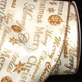 thumbnail image 1 of The Ribbon People Gold and White Merry Christmas Wired Craft Ribbon 5" x 20 Yards, 1 of 2