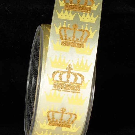 The Ribbon People Gold and Yellow Crown Wired Craft Ribbon 1.5" x 27 Yards