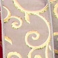 thumbnail image 1 of The Ribbon People Gray and Gold Swirl Wired Craft Ribbon 2.5" x 20 Yards, 1 of 2