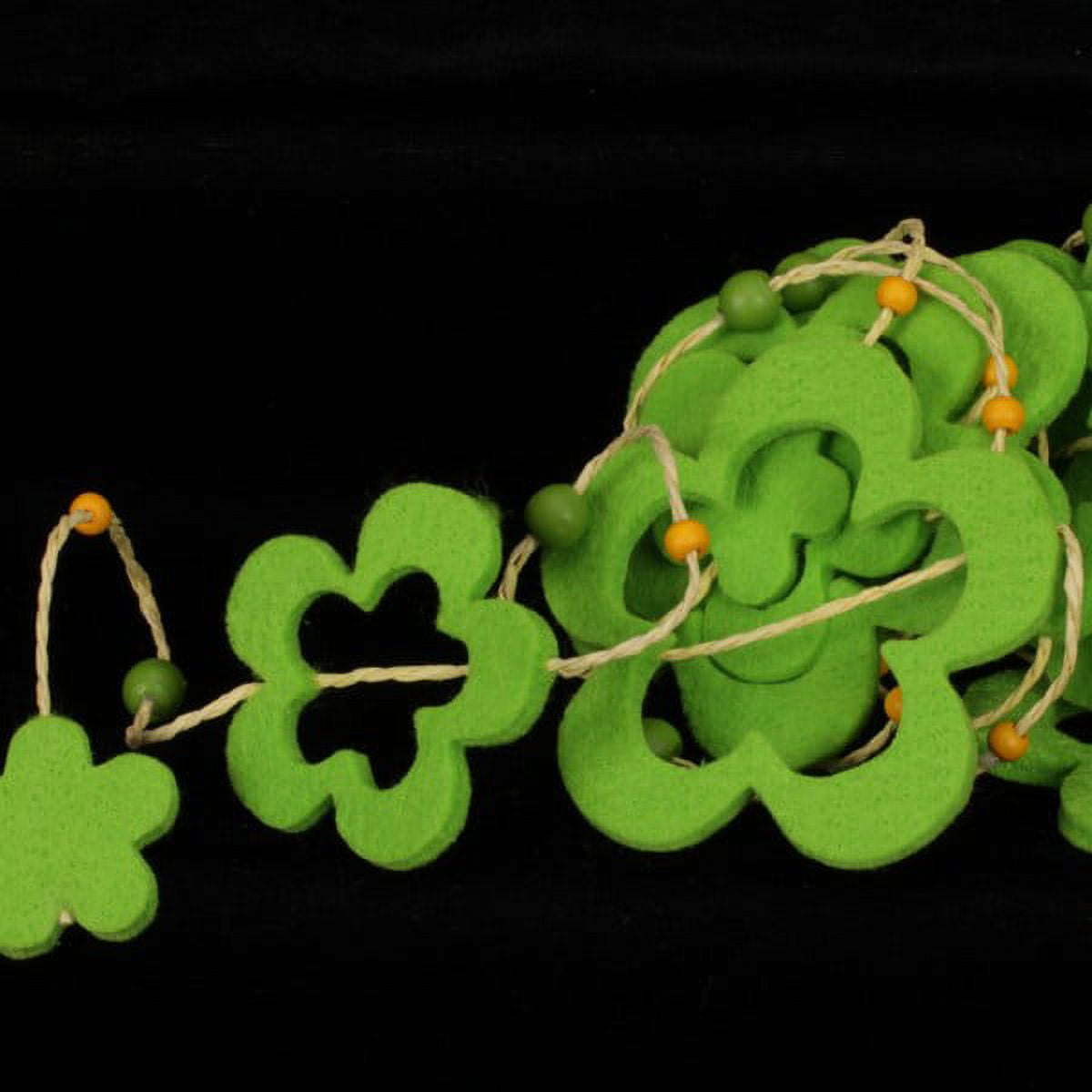 The Ribbon People Green Fuzzy Flower Garland Decoration 59