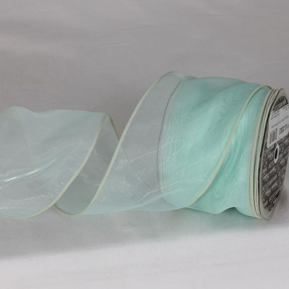 The Ribbon People Green Wired Edge Craft Organza Ribbon 3" x 27 Yards