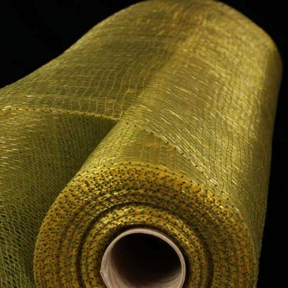 The Ribbon People Green and Gold Decorating Mesh Craft Ribbon 21" x 40 Yards