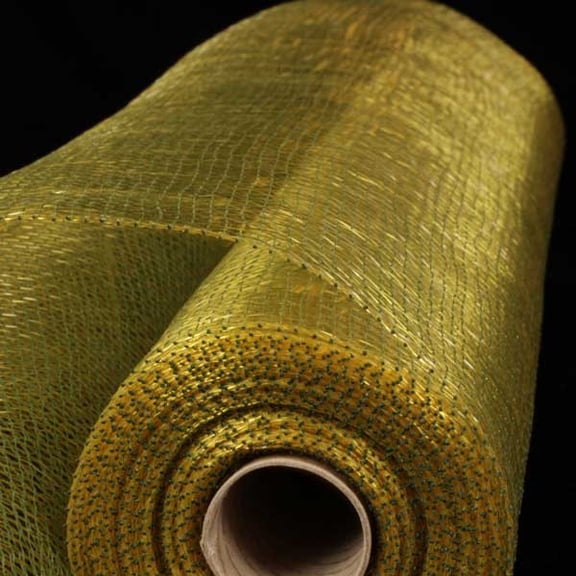 The Ribbon People Green and Gold Decorating Mesh Craft Ribbon 21" x 40 Yards