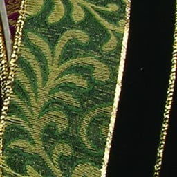 The Ribbon People Green and Gold Leaf Motif Wired Craft Ribbon 2.5" x 20 Yards