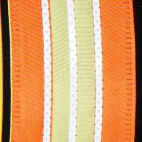 Green and Orange Wired Craft Ribbon with Stripes 1.5" x 40 Yards