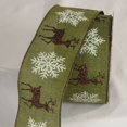 thumbnail image 1 of The Ribbon People Green and White Snowflake Print Wired Craft Ribbon 2.5" x 20 Yards, 1 of 2