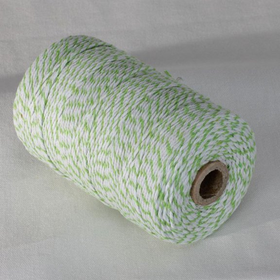Green and White Striped Pattern Craft Twine 0.05" x 220 Yards