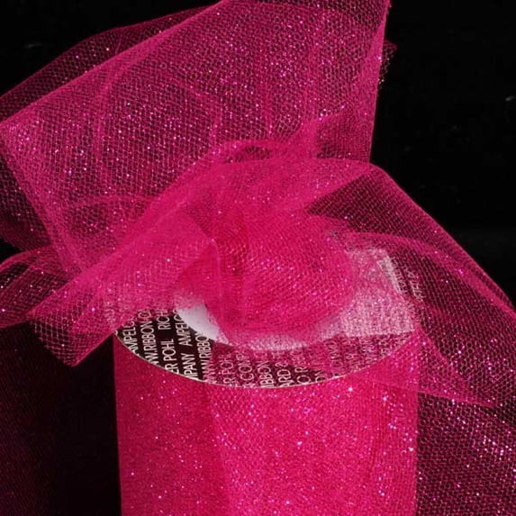The Ribbon People Hot Pink Contemporary Tulle Craft Ribbon 6" x 110 Yards