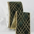 thumbnail image 1 of The Ribbon People Hunter Green and Gold Colored Diamond Patterned Craft Ribbon 3" x 20 Yards, 1 of 2