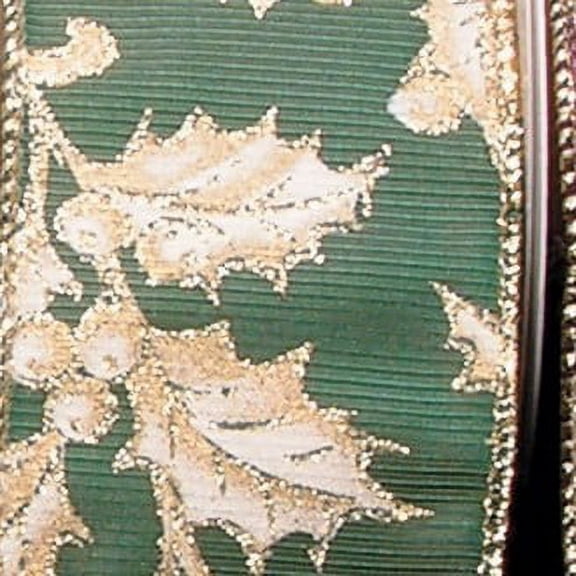 The Ribbon People Hunter Taffeta Holly Wired Edge Craft Ribbon 2.5" x 20 yards
