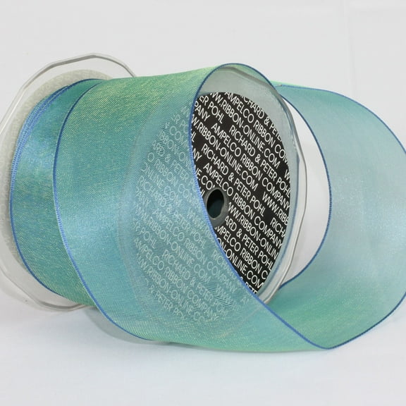 The Ribbon People Ice Blue and Green Wired Craft Ribbon 2.375" x 27 Yards