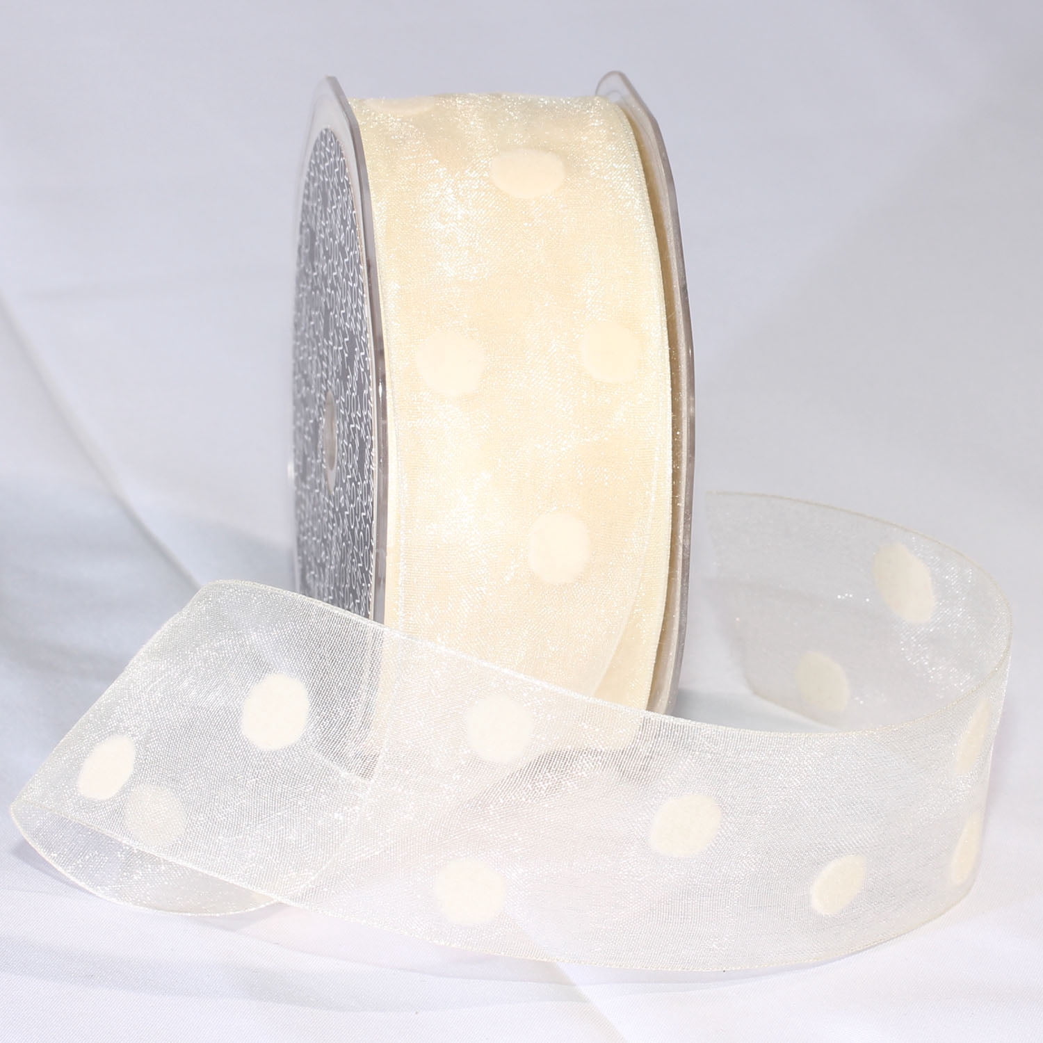 Organdy Ribbion The Ribbon People Ivory Dottie Organdy Contemporary Craft Ribbon 1.5