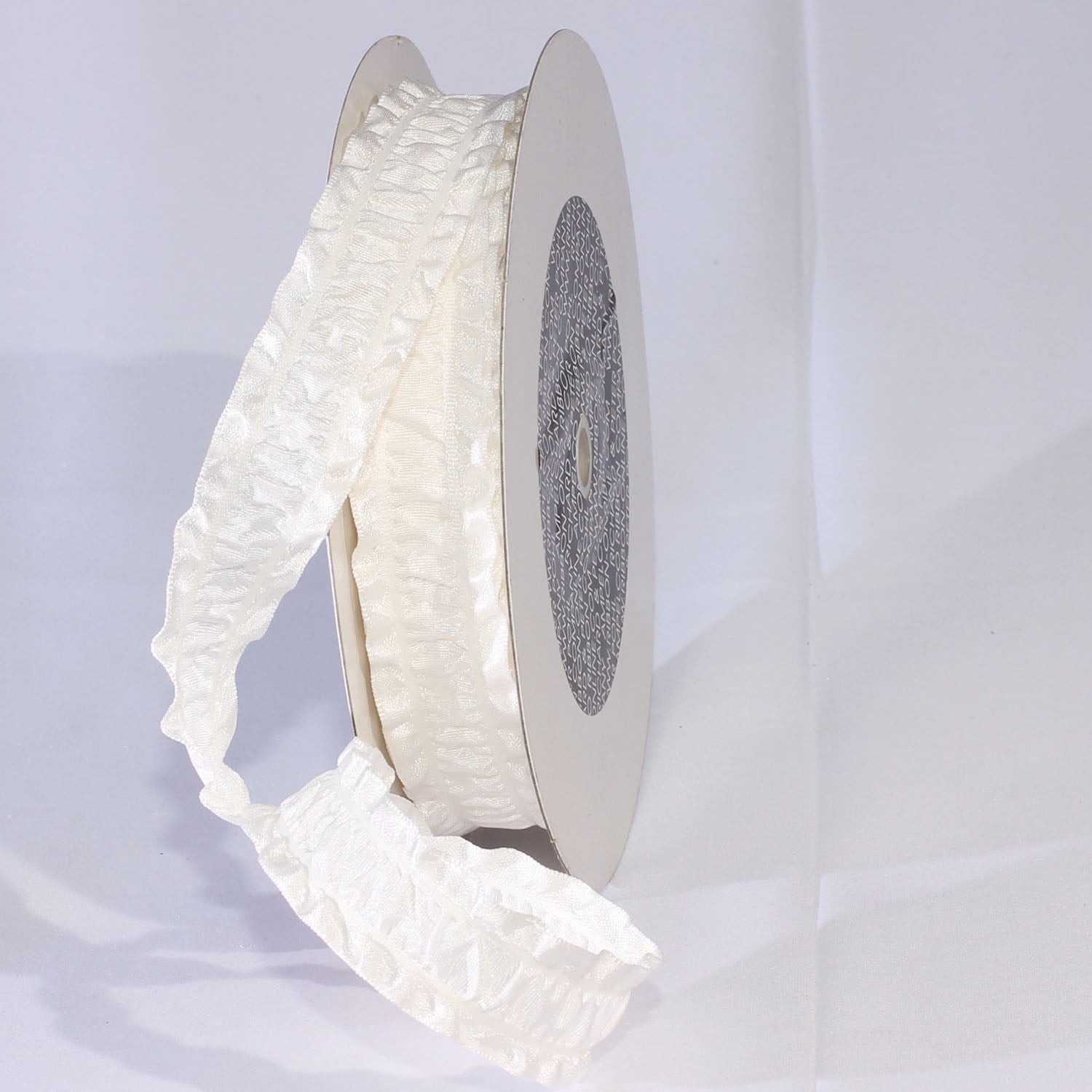 The Ribbon People Ivory Solid Ruffles Woven Edge Craft Ribbon 1" x 60 Yards