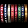 thumbnail image 1 of Ivory Star Print Woven Edge Satin Craft Ribbon .25" x 200 Yards, 1 of 2