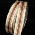 thumbnail image 1 of The Ribbon People Ivory and Brown French Plaid Wired Craft Ribbon 1" x 27 Yards, 1 of 2