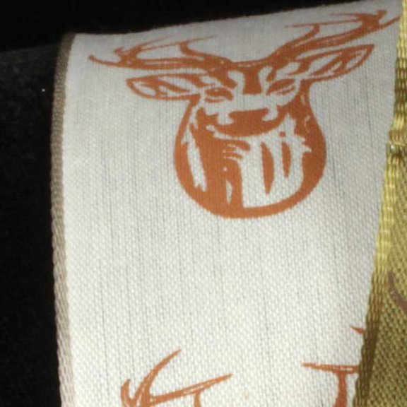 The Ribbon People Ivory and Brown Trophy Elk Wired Craft Ribbon 1.5" x 27 Yards
