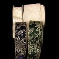 thumbnail image 1 of The Ribbon People Ivory and Gold Contemporary Floral Craft Ribbon 6" x 20 Yards, 1 of 2