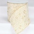 thumbnail image 1 of The Ribbon People Ivory and Gold Galaxy Wired Craft Ribbon 6" x 20 Yards, 1 of 2