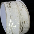 thumbnail image 1 of The Ribbon People Ivory and Gold Winter's Night Wire Edged Craft Ribbon 2" x 20 Yards, 1 of 1