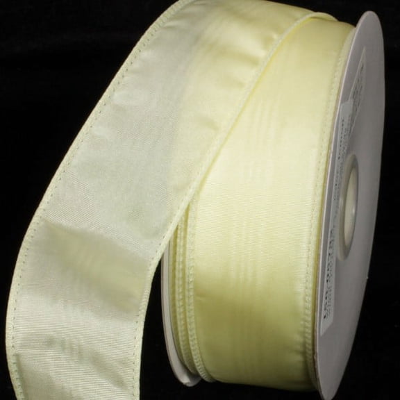 Lemon Yellow Moire Wired Craft Ribbon 2.5" x 40 Yards